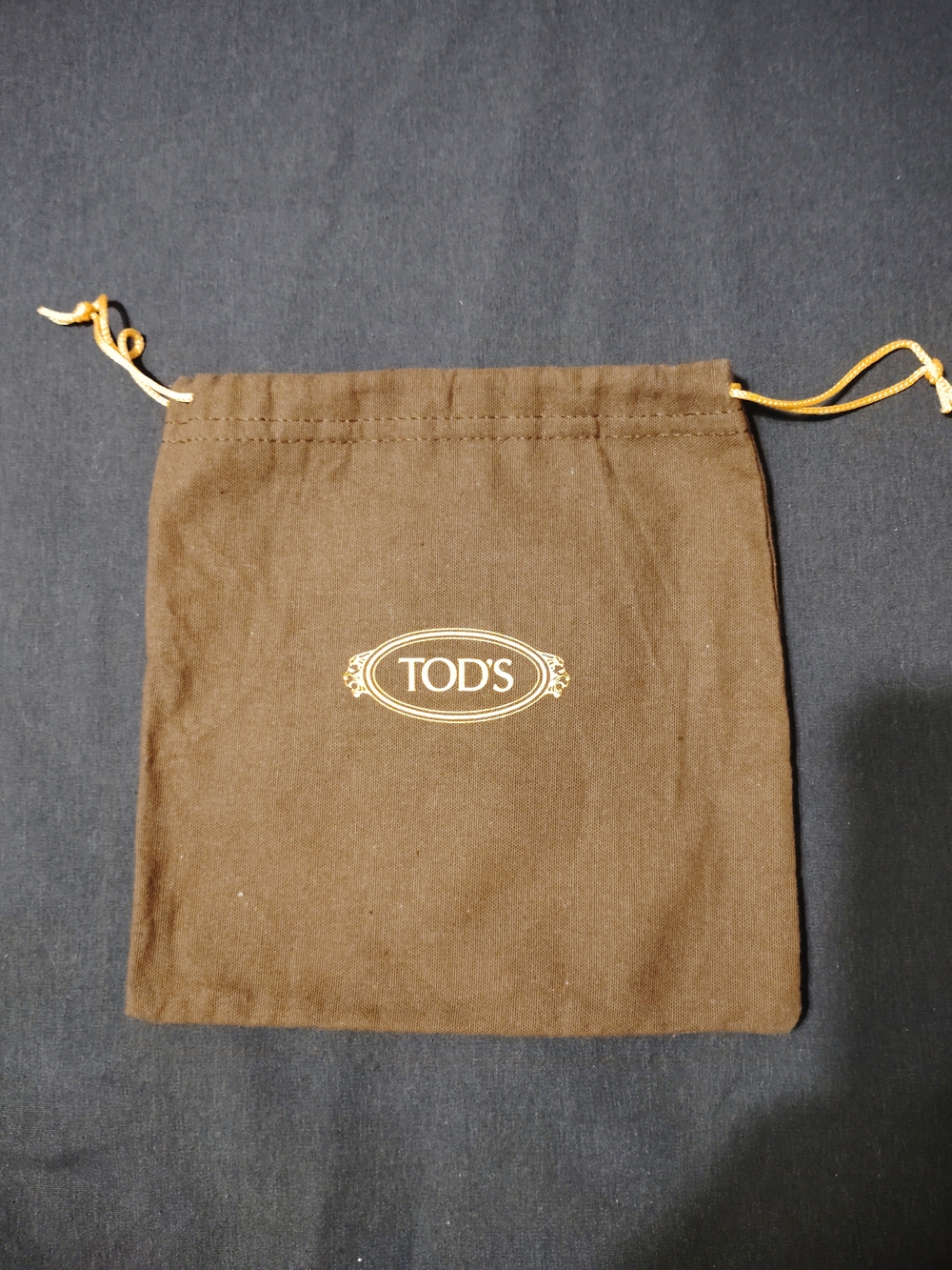Tod's Brown Drawstring Dust Bag with Gold Logo